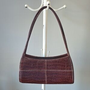 Elegant Brown Y2K Crocodile-Embossed Women's Bag